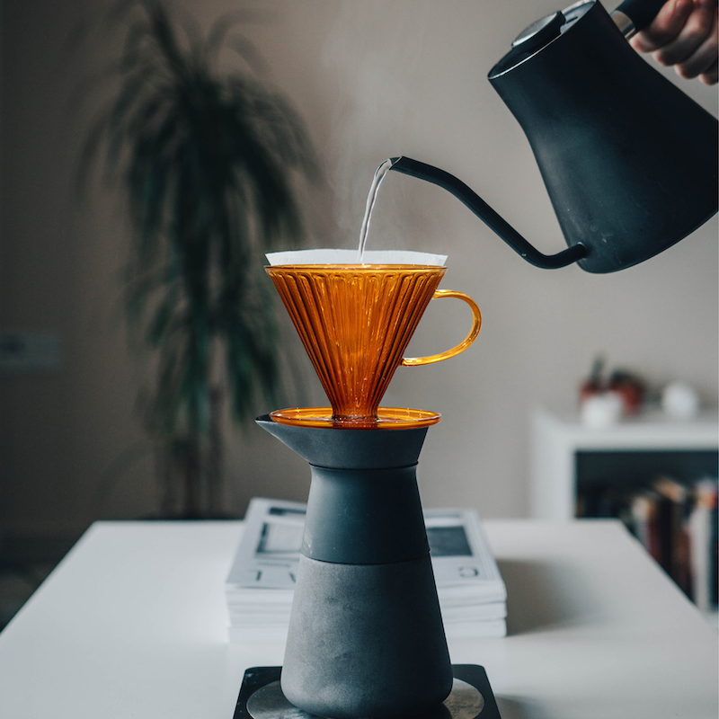Pour Over Coffee Maker | Amber Glass Coffee Dripper