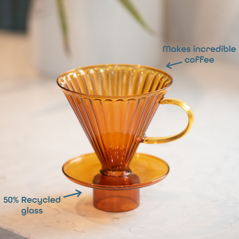 Pour Over Coffee Maker | Amber Glass Coffee Dripper