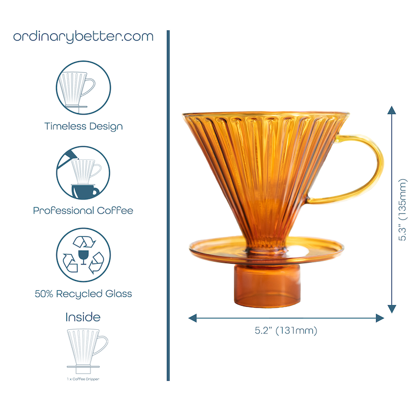 Pour Over Coffee Maker | Amber Glass Coffee Dripper