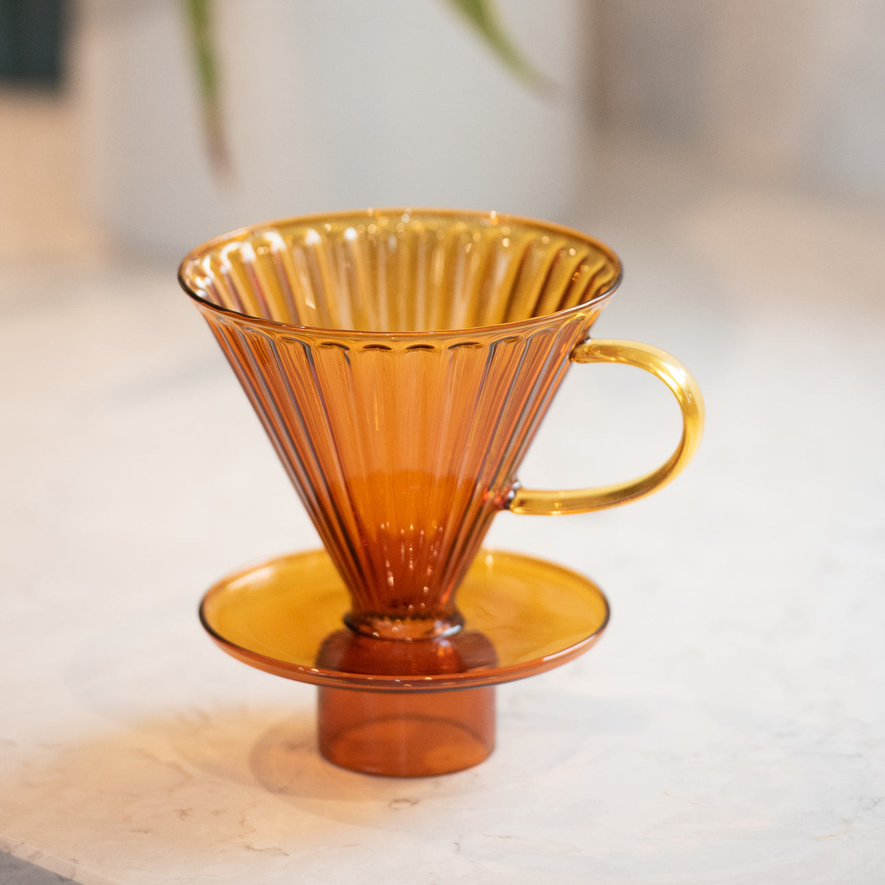 Pour Over Coffee Maker | Amber Glass Coffee Dripper