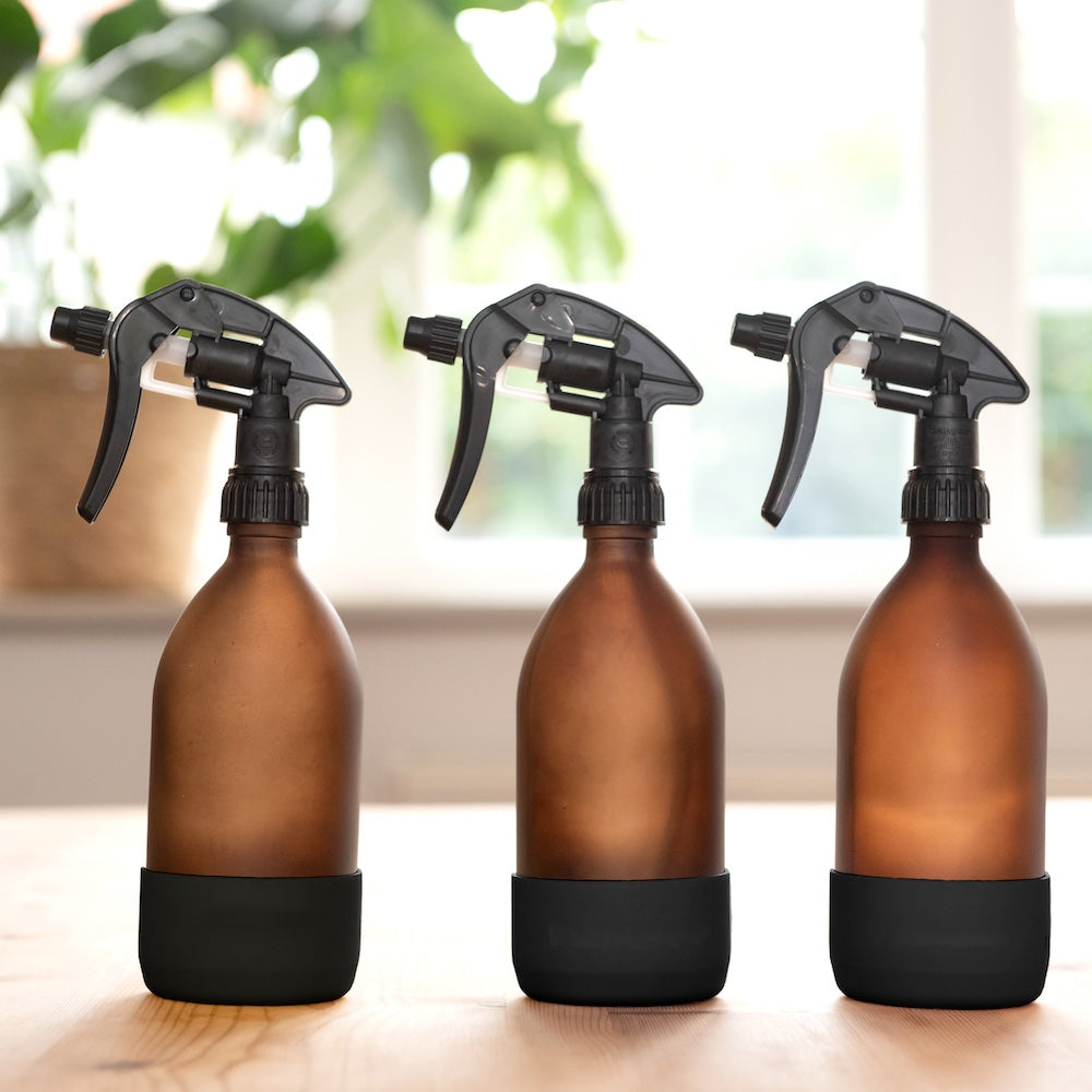 Frosted Amber Glass Spray Bottle | Mist and Spray